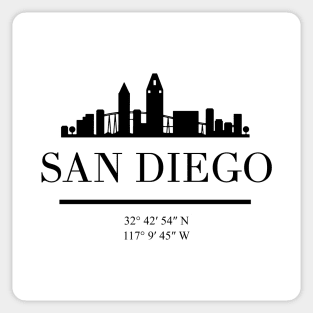 SAN DIEGO CALIFORNIA BLACK SILHOUETTE SKYLINE ART Sticker